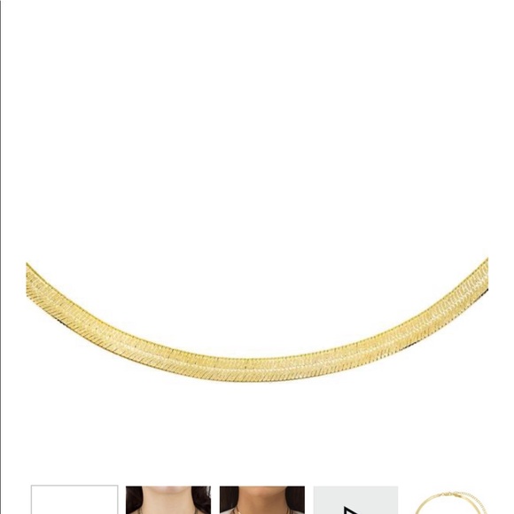 Gold Herringbone Choker from Adinas Jewels - Picture 6 of 6